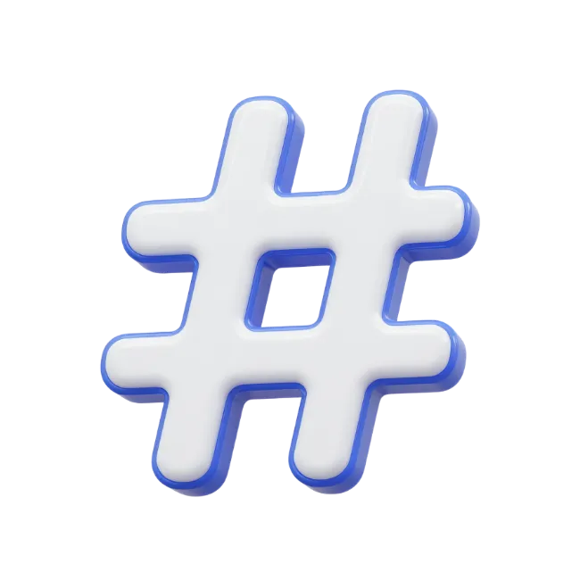 3D Hashtag Symbol Icon