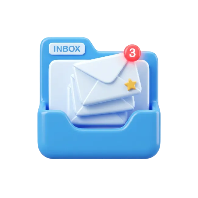 3D Inbox Folder with Letters
