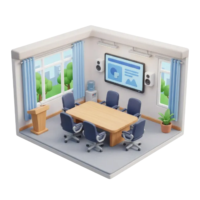 3D Isometric Meeting Room Illustration