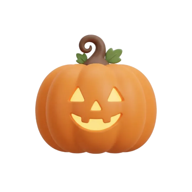 3D Jack o Lantern Pumpkin Halloween Illustration