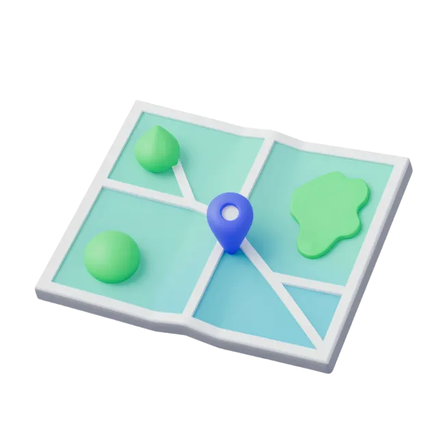 3D Map with Location Pin