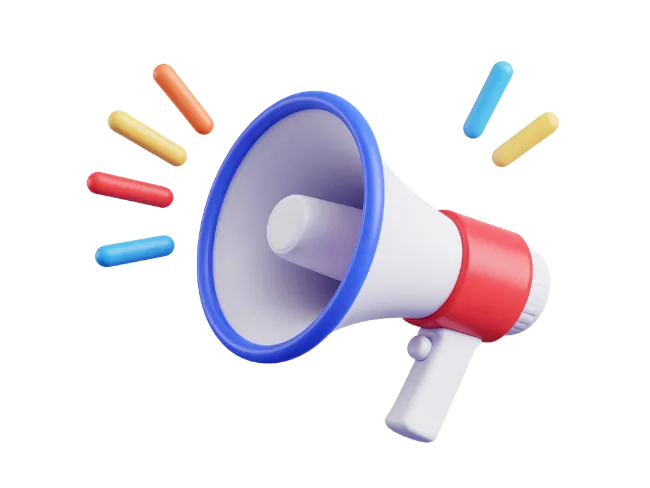 3D Megaphone Speaker Icon Isolated