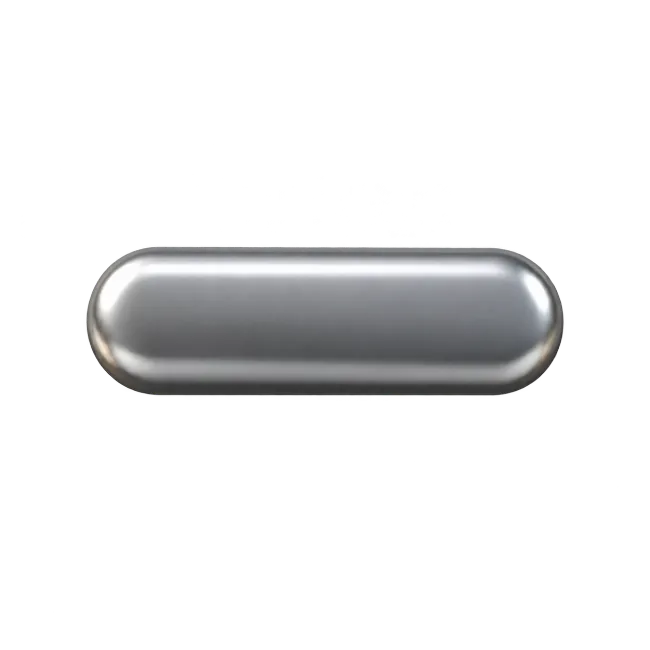 3D Metallic Silver Capsule Button Element