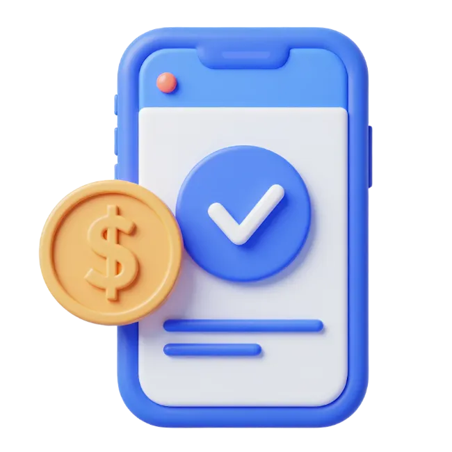 3D Mobile Payment Confirmation Icon