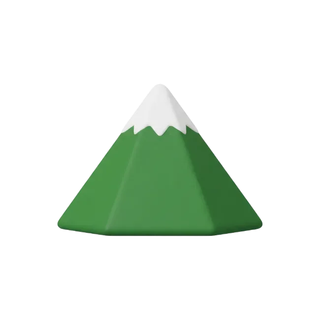 3D Mountain with Snow Peak Icon