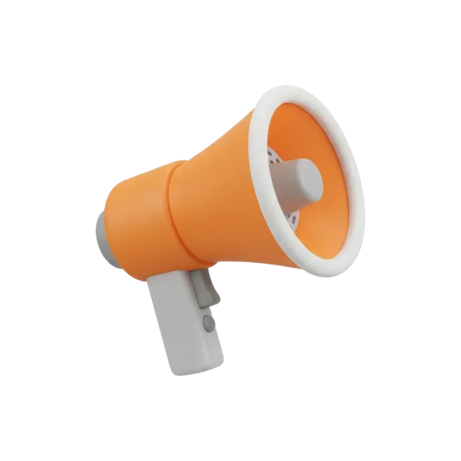 3D Orange Megaphone Speaker