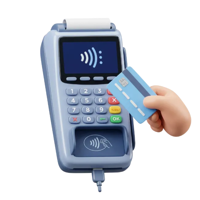 3D Payment Terminal with Credit Card