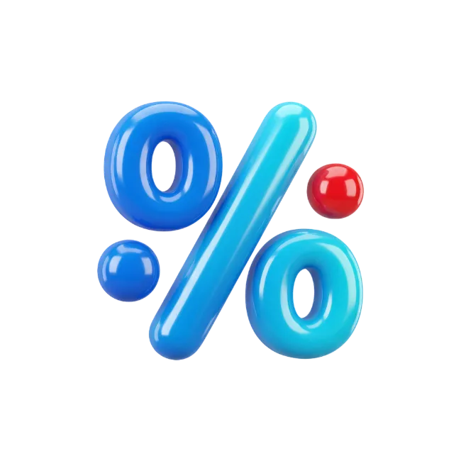 3D Percentage Sign Illustration