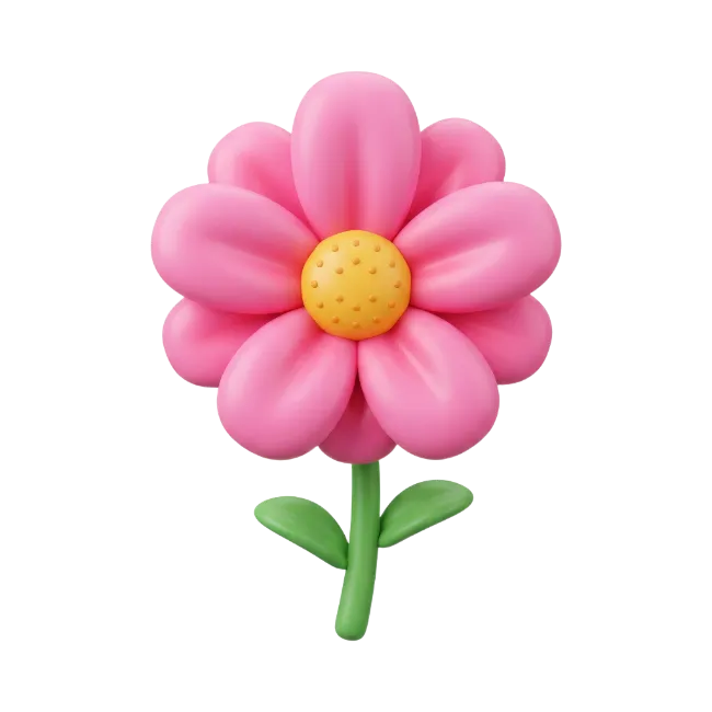 3D Pink Flower Illustration