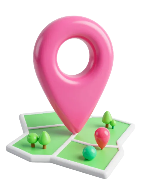 3D Pink Map Location Pin Icon
