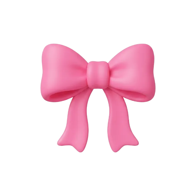 3D Pink Ribbon Bow