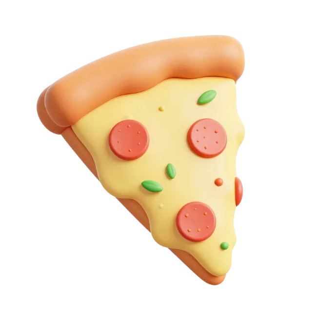 3D Pizza Slice Graphic
