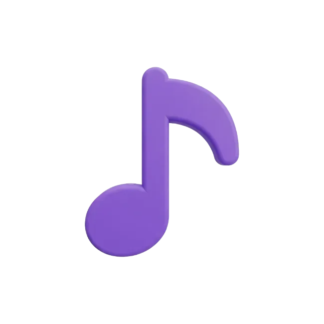 3D Purple Music Note Icon