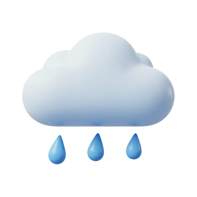 3D Rain Cloud Icon