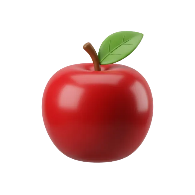 3D Red Apple Icon