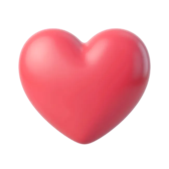 3D Red Heart Icon
