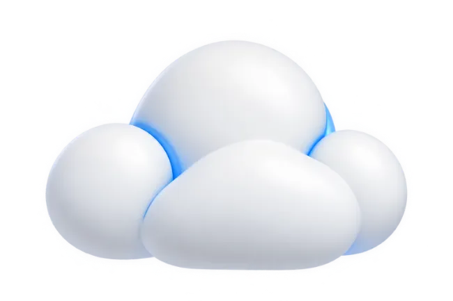 3D Render Fluffy White Cloud Icon