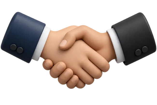 3D Rendered Business Handshake Partnership Gesture