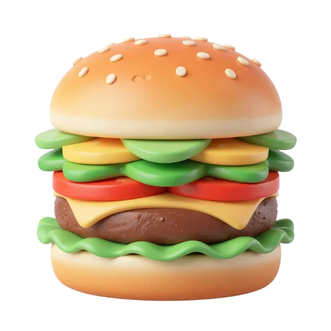 3D Rendered Cheeseburger Illustration