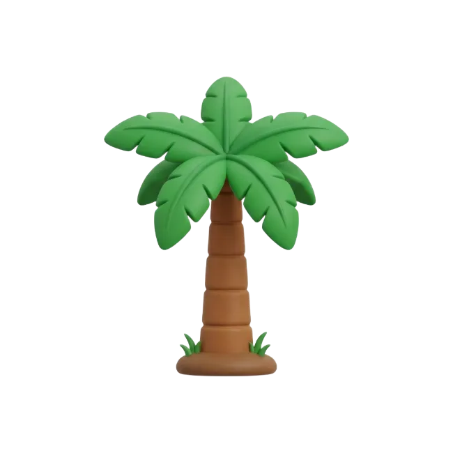 3D Rendered Palm Tree Icon