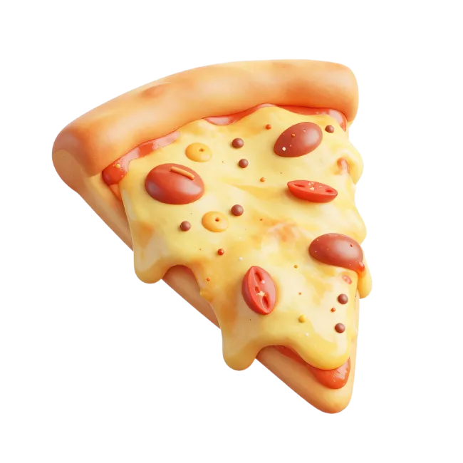 3D Rendered Pizza Slice