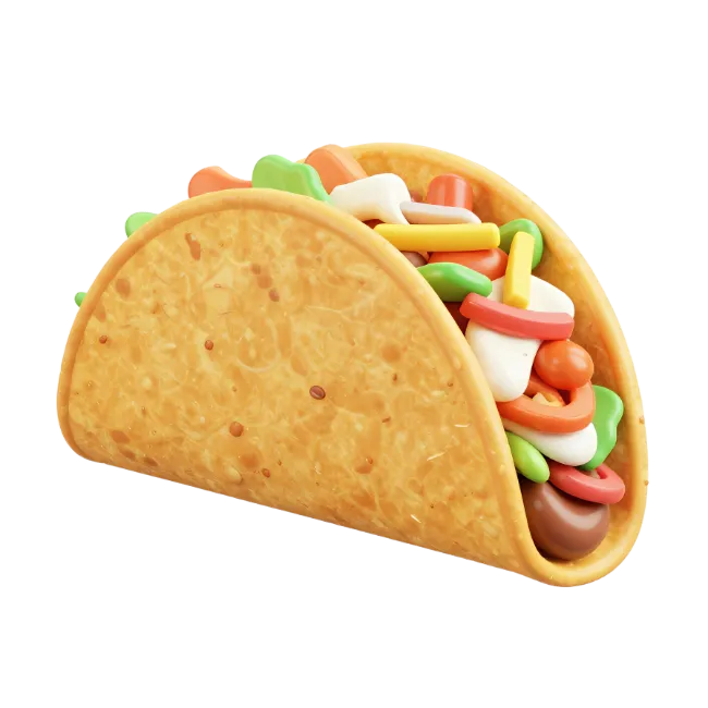 3D Rendered Taco Illustration
