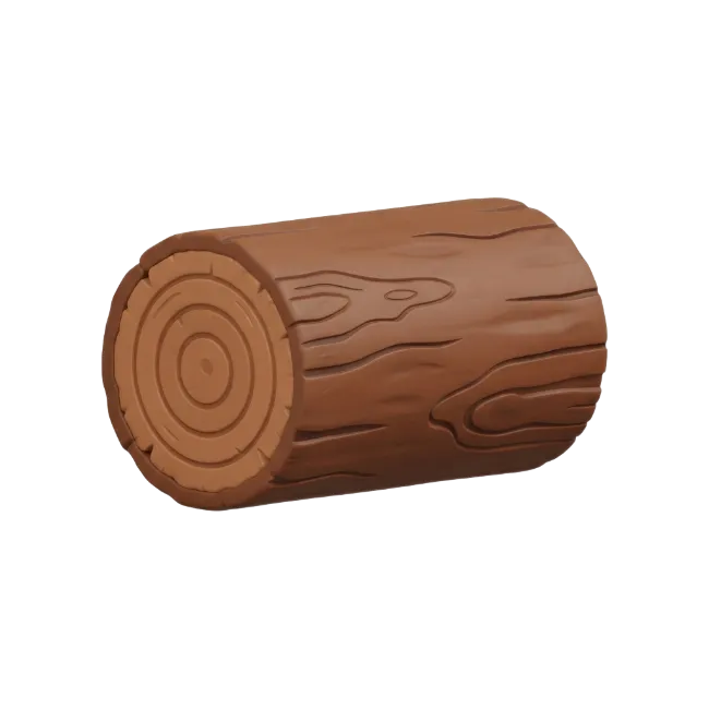 3D Rendered Wooden Log Illustration