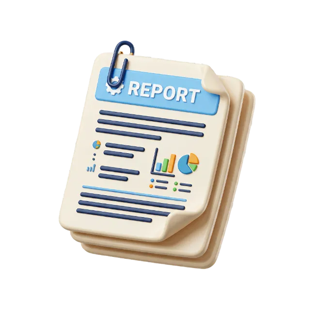 3D Report Document Icon Render