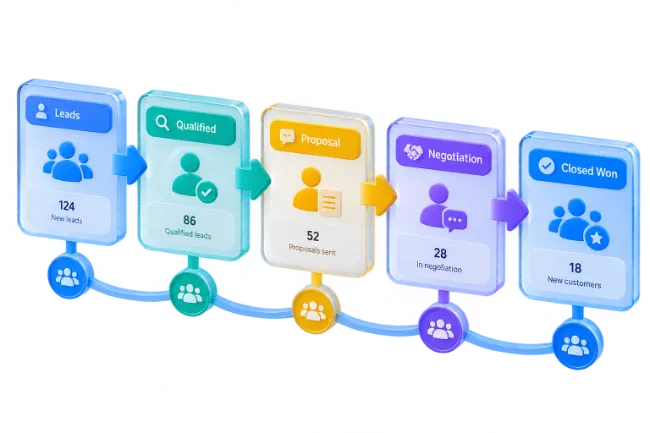 3D Sales Pipeline and Lead Conversion Funnel Infographic