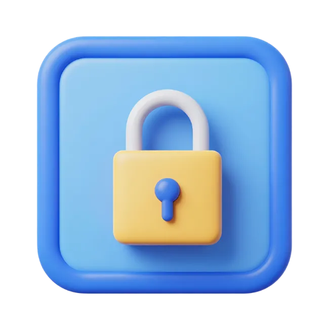 3D Security Padlock Icon