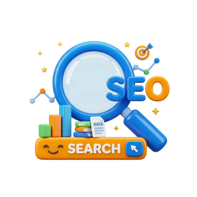 3D SEO Search Engine Optimization Icon