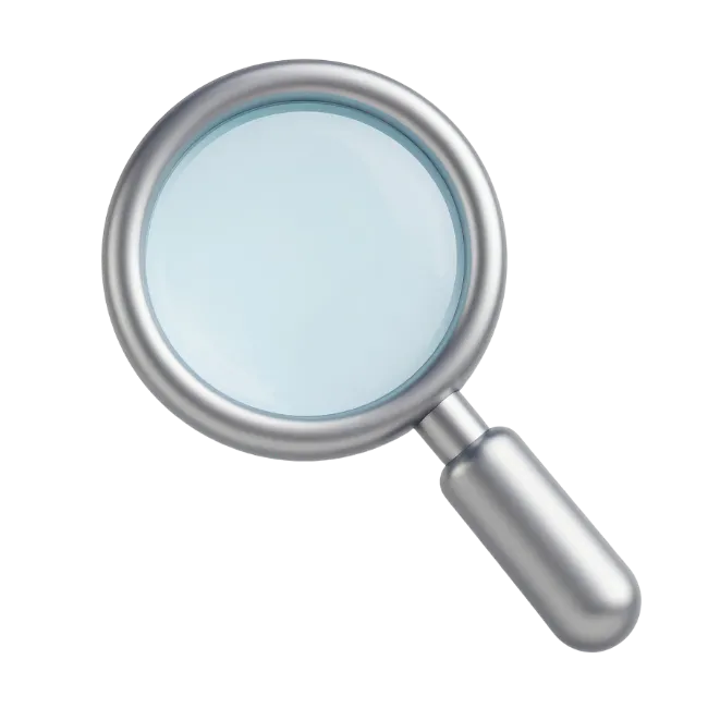 3D Silver Magnifying Glass Icon