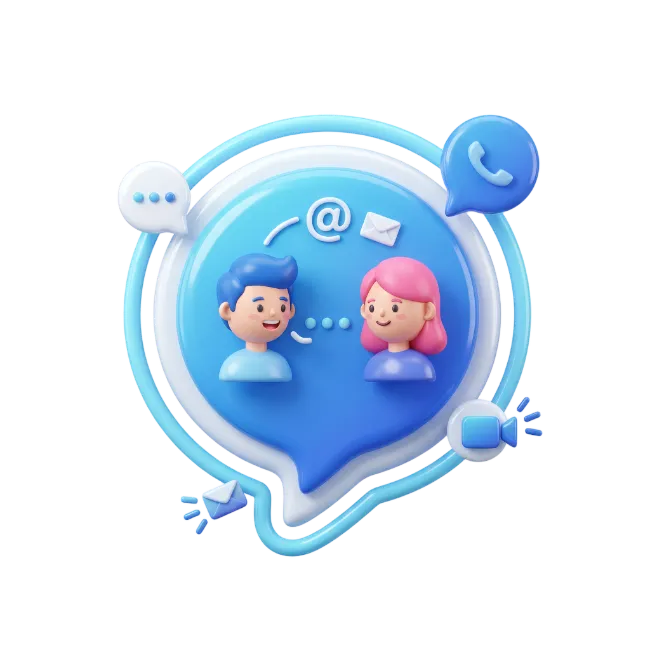 3D Social Media Communication and Messaging Icon