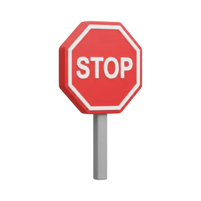 3D Stop Sign Isolated on White