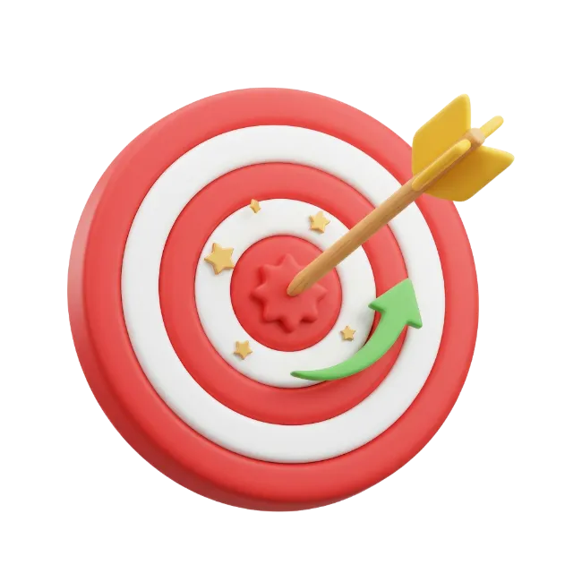 3D Target with Dart and Arrow Bullseye