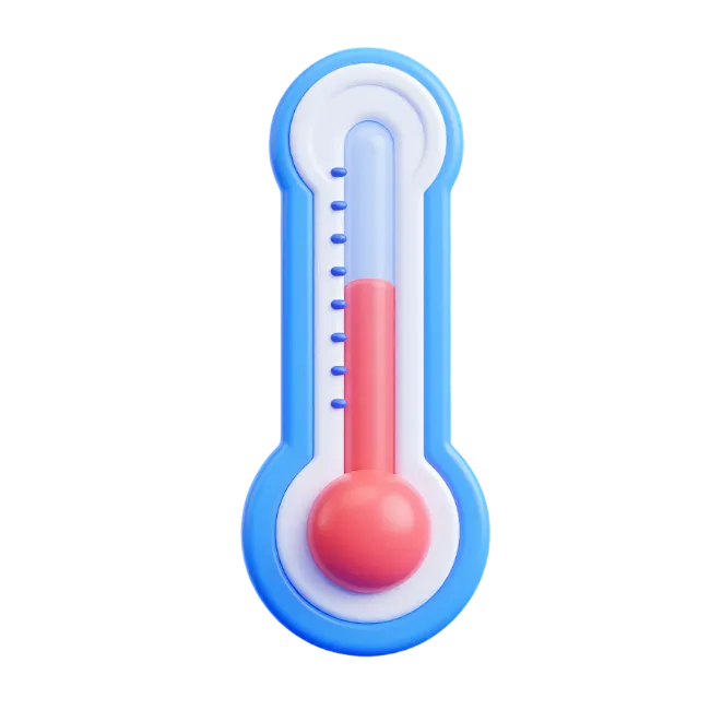 3D Thermometer Icon for Weather and Temperature