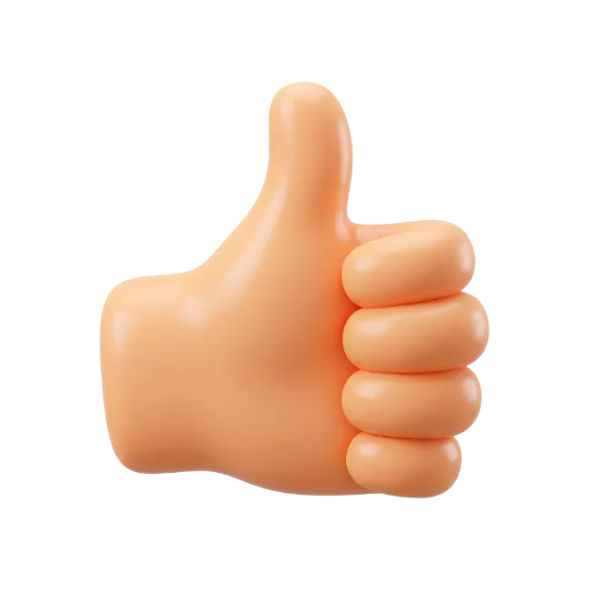 3D Thumbs Up Hand Gesture Icon