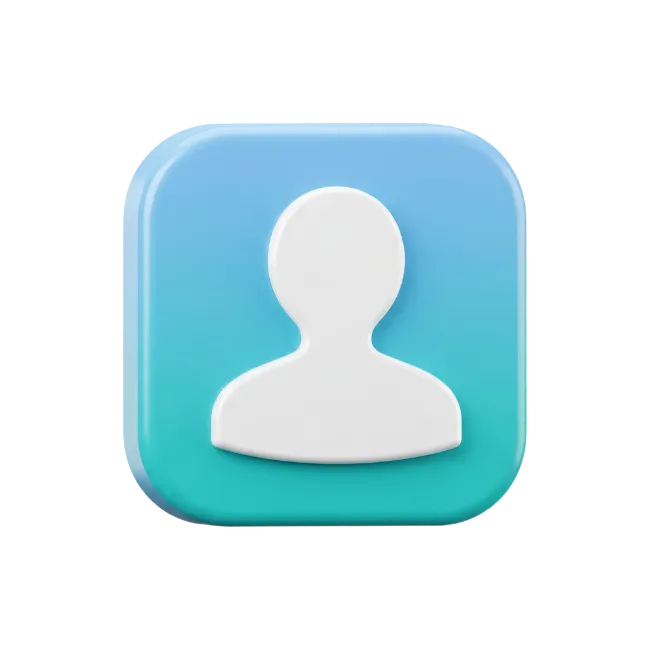 3D User Profile Icon App Button