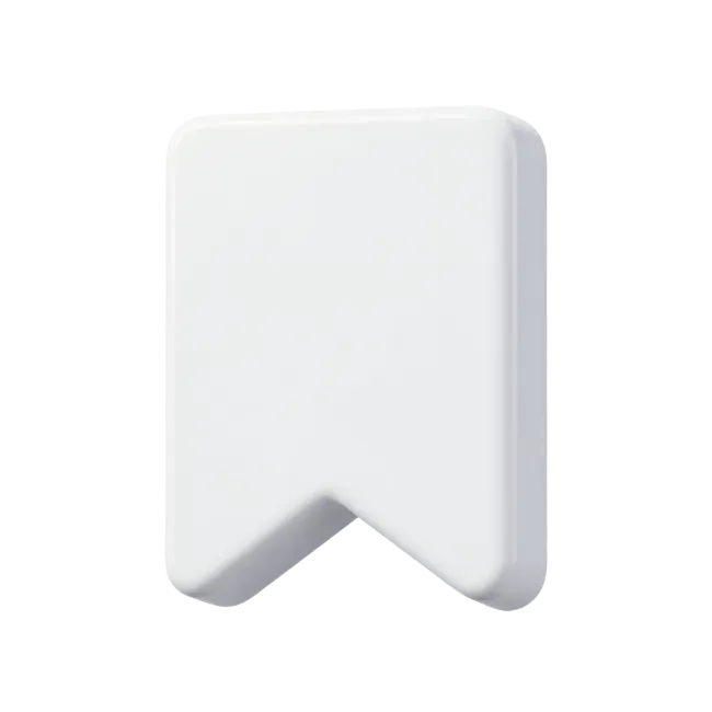 3D White Bookmark Icon Render