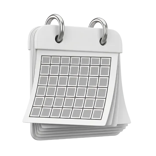 3D White Spiral Desk Calendar Icon