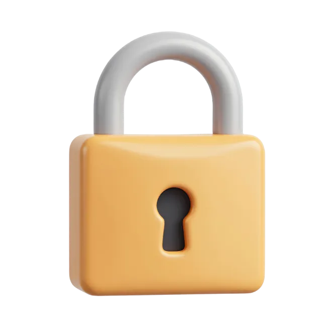 3D Yellow and Silver Padlock Illustration