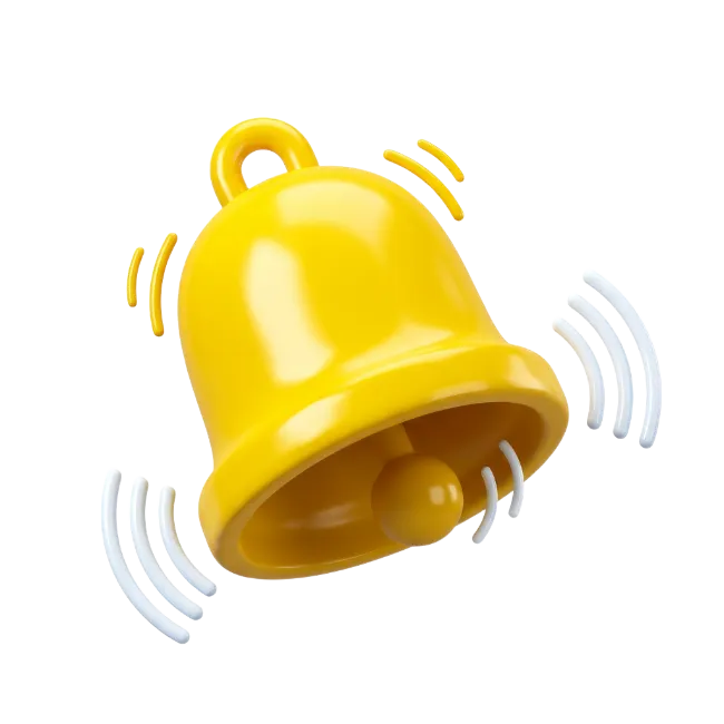 3D Yellow Bell Icon