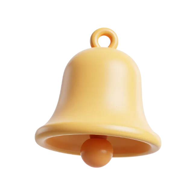 3D Yellow Bell Icon