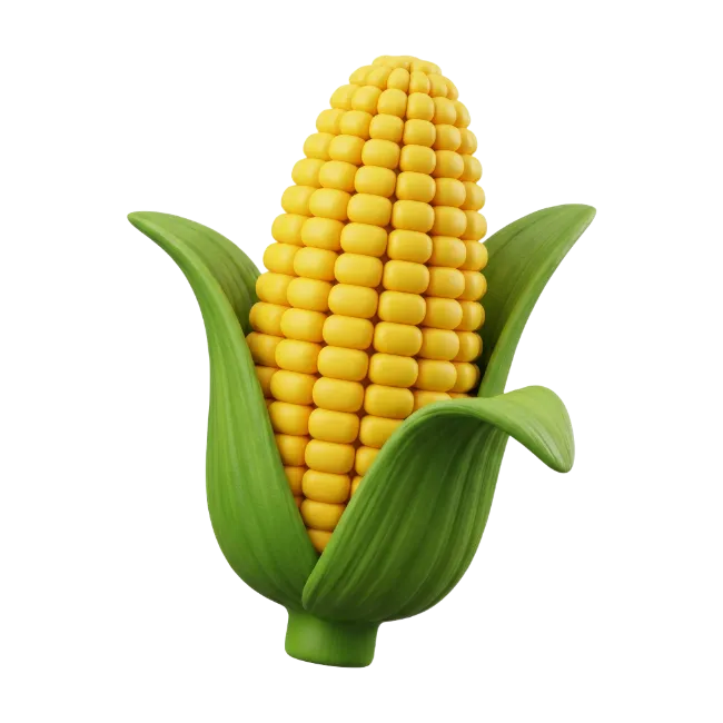 3D Yellow Corn Cob Illustration