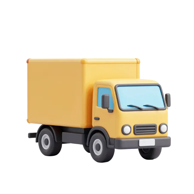 3D Yellow Delivery Truck Icon