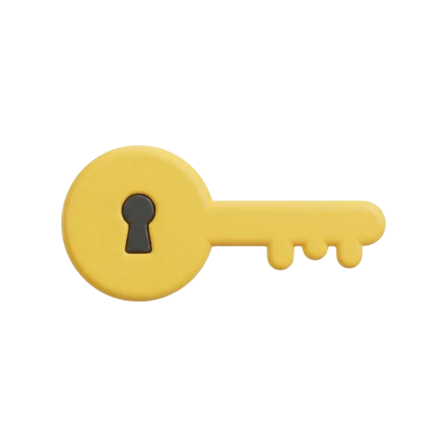 3D Yellow Key Icon