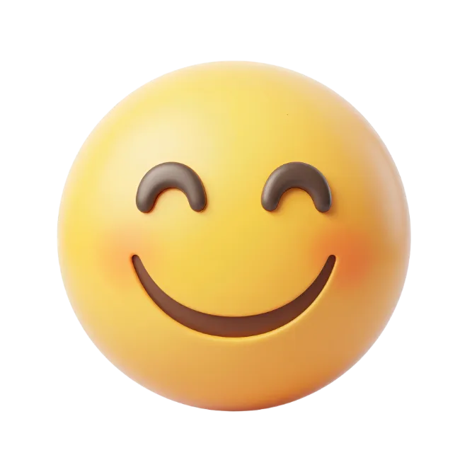 3D Yellow Smiling Emoji Face