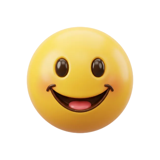 3D Yellow Smiling Emoji Face
