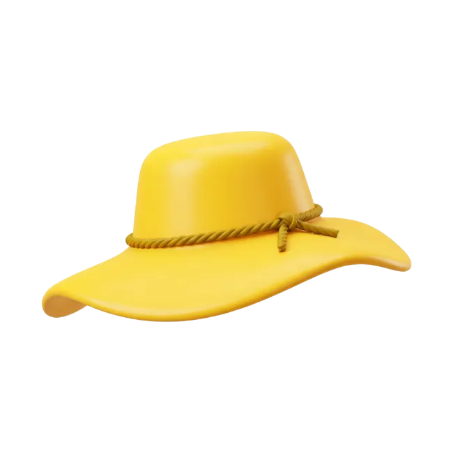3D Yellow Sun Hat
