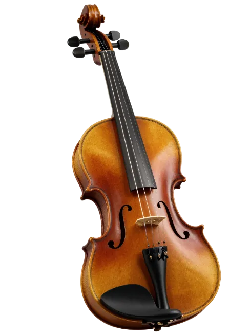 Acoustic Classical Violin Isolated on Black Background